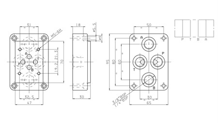 NG6 montageblock R3/8" ut i botten